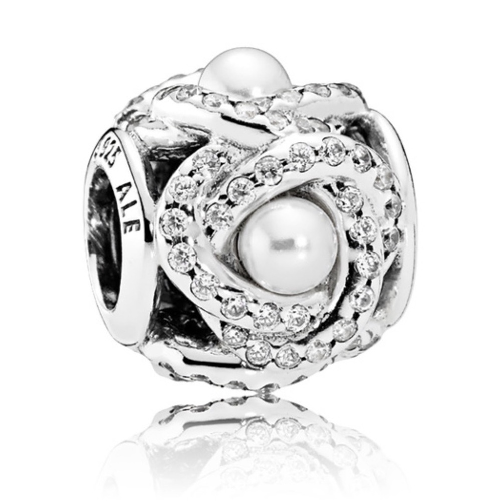 PANDORA Luminous Love Knots Pearl Charm